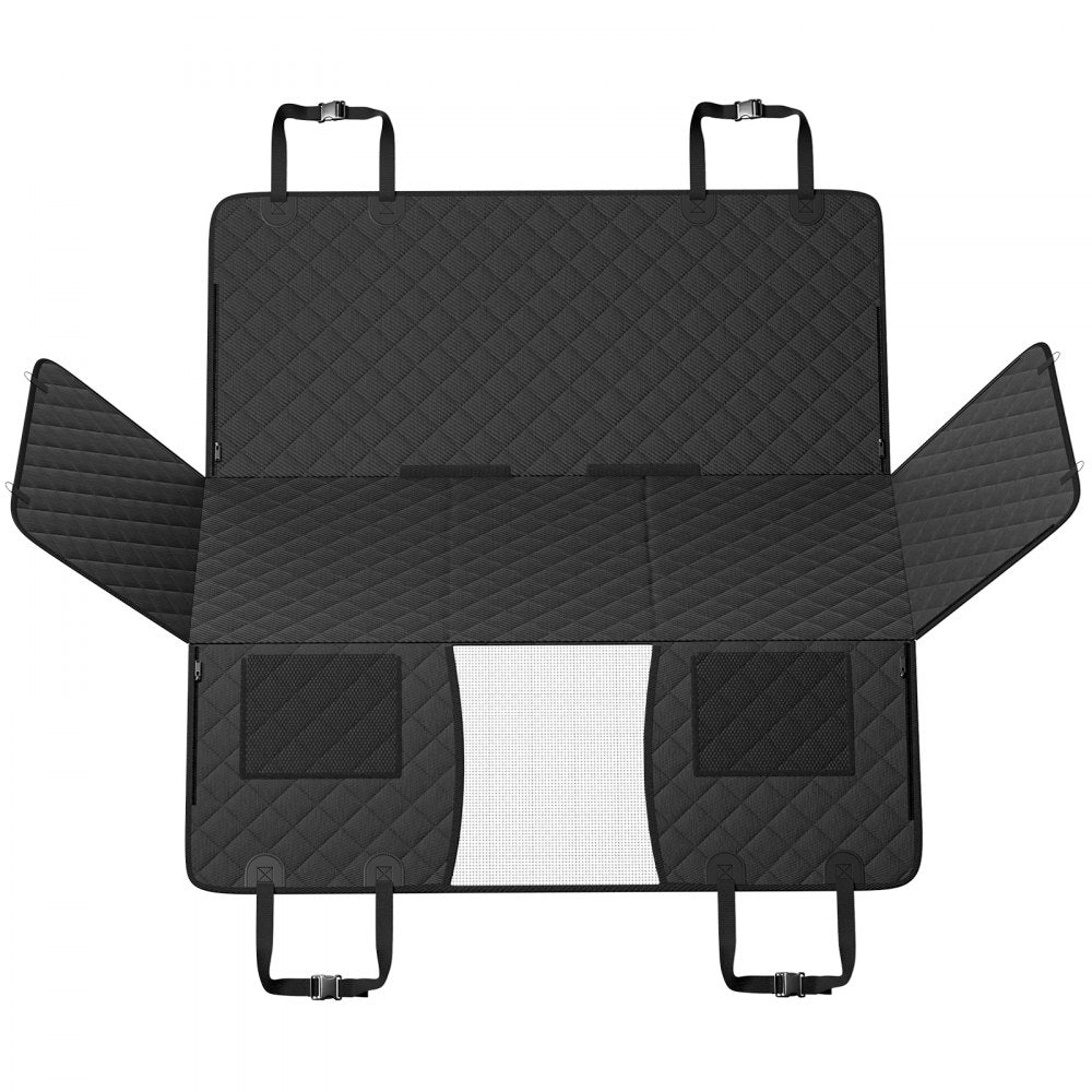 VEVOR Back Seat Extender for Dogs,Dog Hammock for Car Back seat,Dog Car Seat Cover with Hard Bottom Dog Car Seat Bed 52"x24.8" ,Supports 350lb with Mesh Window and Storage Pocket for Car, SUV