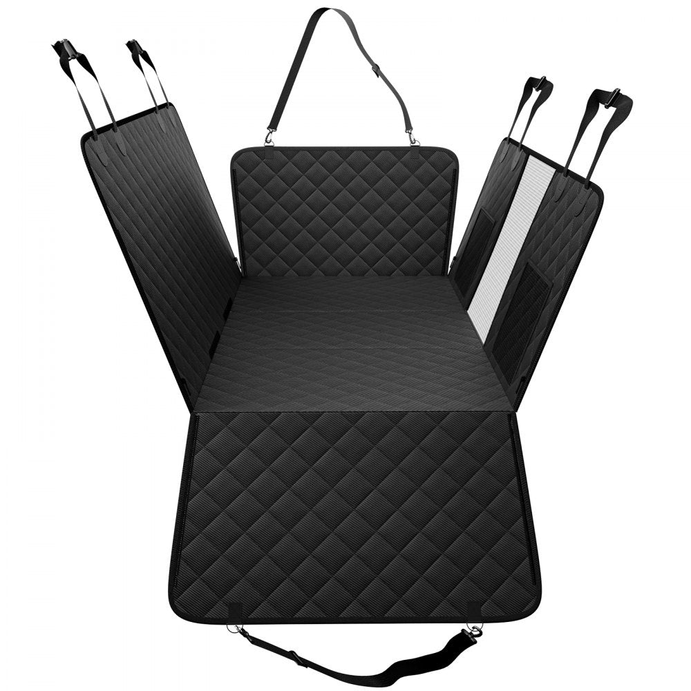 VEVOR Back Seat Extender for Dogs,Dog Hammock for Car Back seat,Dog Car Seat Cover with Hard Bottom Dog Car Seat Bed 52"x24.8" ,Supports 350lb with Mesh Window and Storage Pocket for Car, SUV