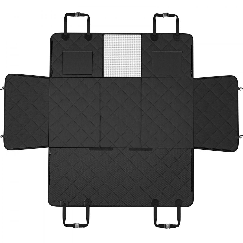 VEVOR Back Seat Extender for Dogs,Dog Hammock for Car Back seat, Dog Car Seat Cover with Hard Bottom Dog Car Seat Bed 53"x24.8" ,Supports 350lb with Mesh Window and Storage Pocket for Car, SUV,Truck