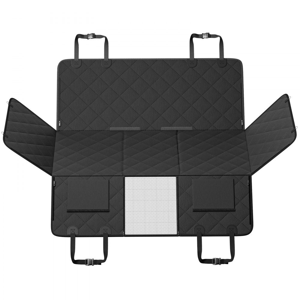 VEVOR Back Seat Extender for Dogs,Dog Hammock for Car Back seat, Dog Car Seat Cover with Hard Bottom Dog Car Seat Bed 53"x24.8" ,Supports 350lb with Mesh Window and Storage Pocket for Car, SUV,Truck