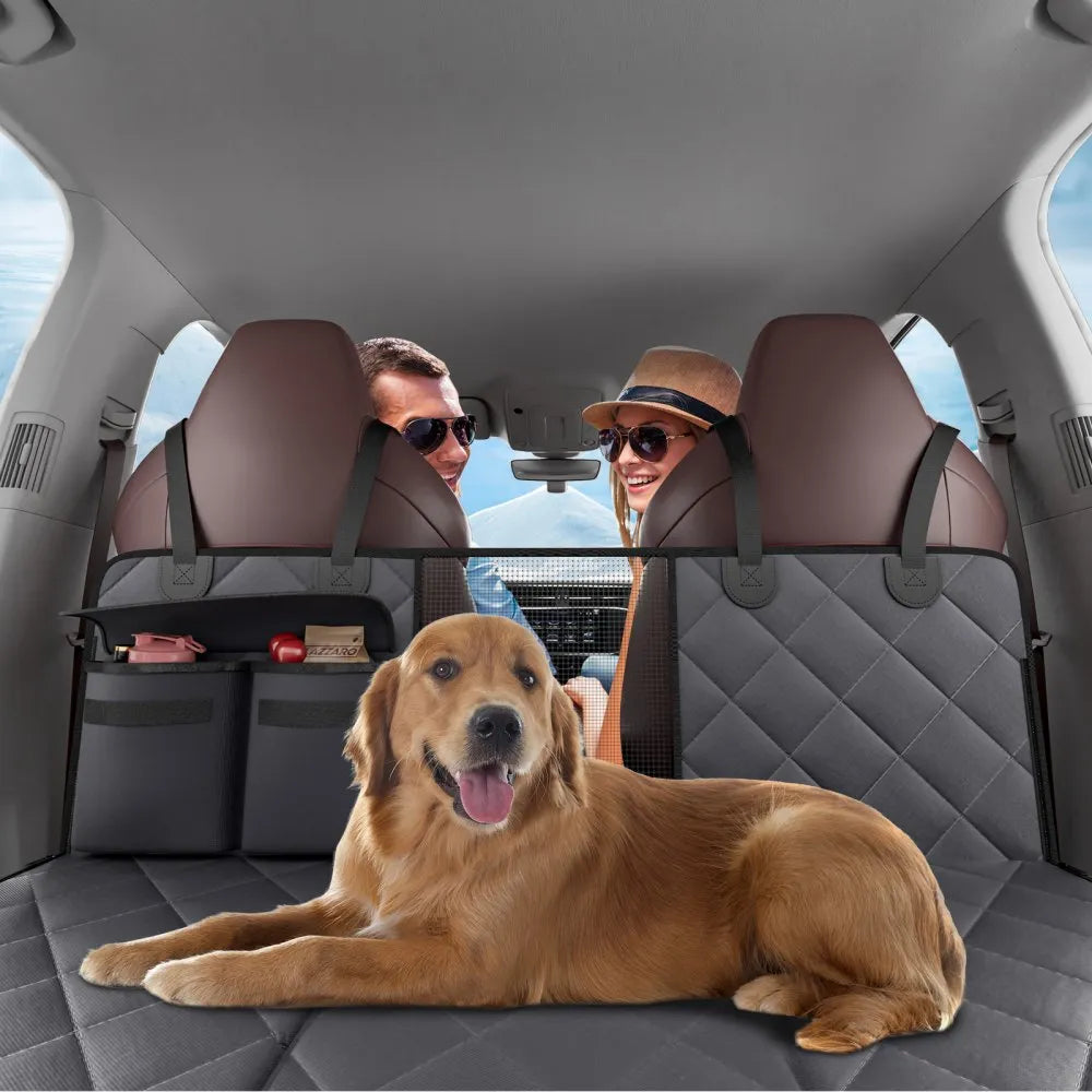 VEVOR Back Seat Extender for Dogs,Dog Hammock for Car Back seat,Waterproof Hard Bottom Dog Car Seat Cover for Back Seat 54"x24",Supports 400lbs with Mesh Window and Storage Pocket for Car, SUV