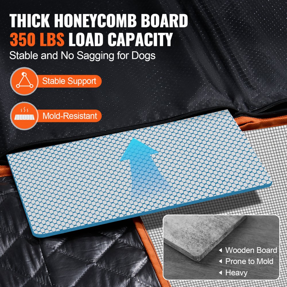 VEVOR Back Seat Extender, Dog Car Seat Cover for Back Seat Bed with Mesh Window and Storage Pocket, Supports 350lbs Dog Hammock for Car Dog Car Bed 54"x25.6" for Car, SUV, Truck