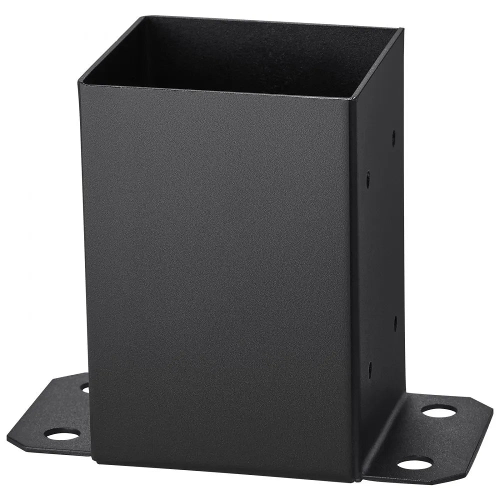 VEVOR 4x4 Post Base 10 Pcs, Inner Size 3.6x3.6 inch / 91.44x91.44 mm Post Brackets, Heavy Duty Carbon Steel Decking Posts, Wood Posts Brackets for Pavilion Deck Railing Support Deck Base Plate, Black