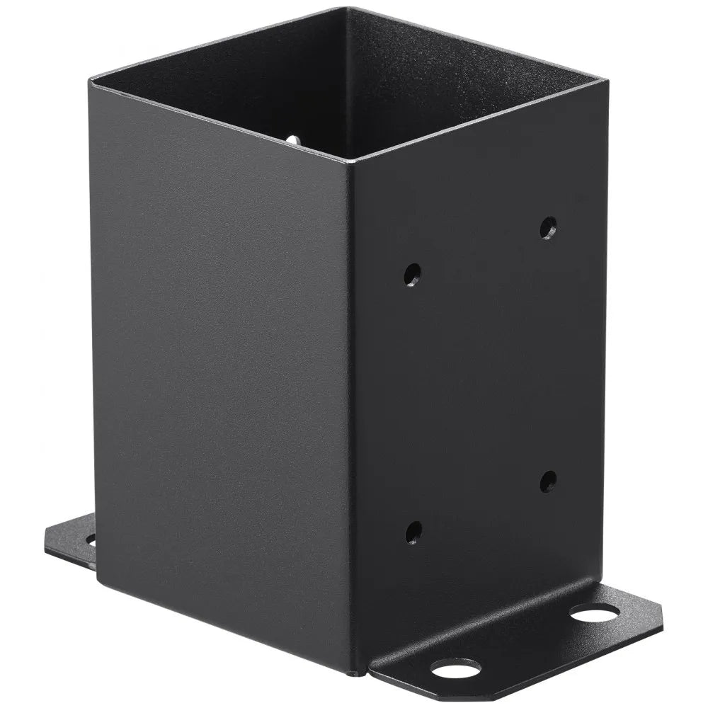 VEVOR 4x4 Post Base 10 Pcs, Inner Size 3.6x3.6 inch / 91.44x91.44 mm Post Brackets, Heavy Duty Carbon Steel Decking Posts, Wood Posts Brackets for Pavilion Deck Railing Support Deck Base Plate, Black