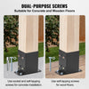 VEVOR 4x4 Post Base 2 Pcs, Inner Size 3.6"x3.6" Post Base Brackets, Heavy Duty Powder-Coated Post Anchor Matte Black Wood Post Brackets for Pavilion Deck Railing Support Deck Base Plate