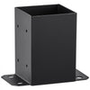 VEVOR 4x4 Post Base 2 Pcs, Inner Size 3.6"x3.6" Post Base Brackets, Heavy Duty Powder-Coated Post Anchor Matte Black Wood Post Brackets for Pavilion Deck Railing Support Deck Base Plate
