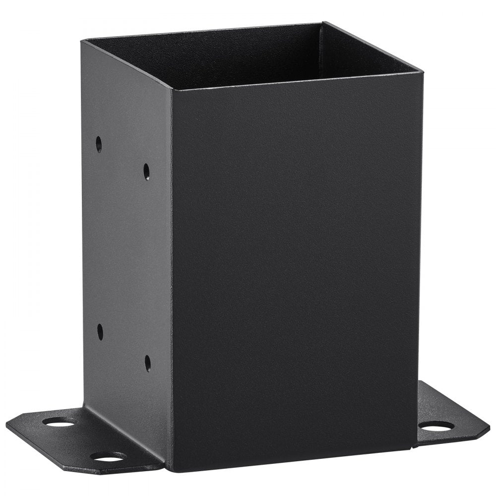 VEVOR 4x4 Post Base 2 Pcs, Inner Size 3.6"x3.6" Post Base Brackets, Heavy Duty Powder-Coated Post Anchor Matte Black Wood Post Brackets for Pavilion Deck Railing Support Deck Base Plate