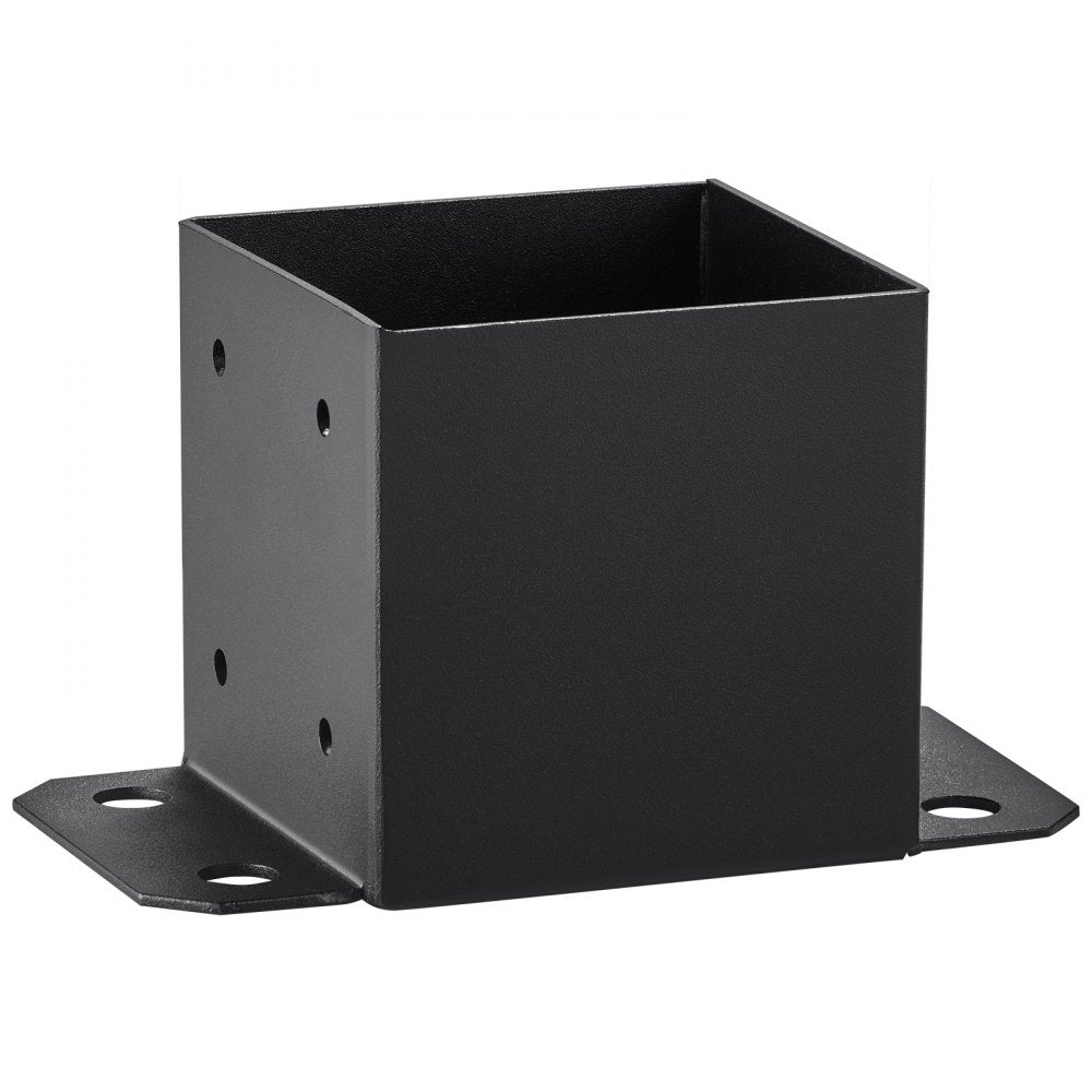 VEVOR 6x6 Post Base 4 Pcs, Inner Size 5.6"x5.6" Post Base Brackets, Heavy Duty Powder-Coated Post Anchor Matte Black Wood Post Brackets for Pavilion Deck Railing Support Deck Base Plate