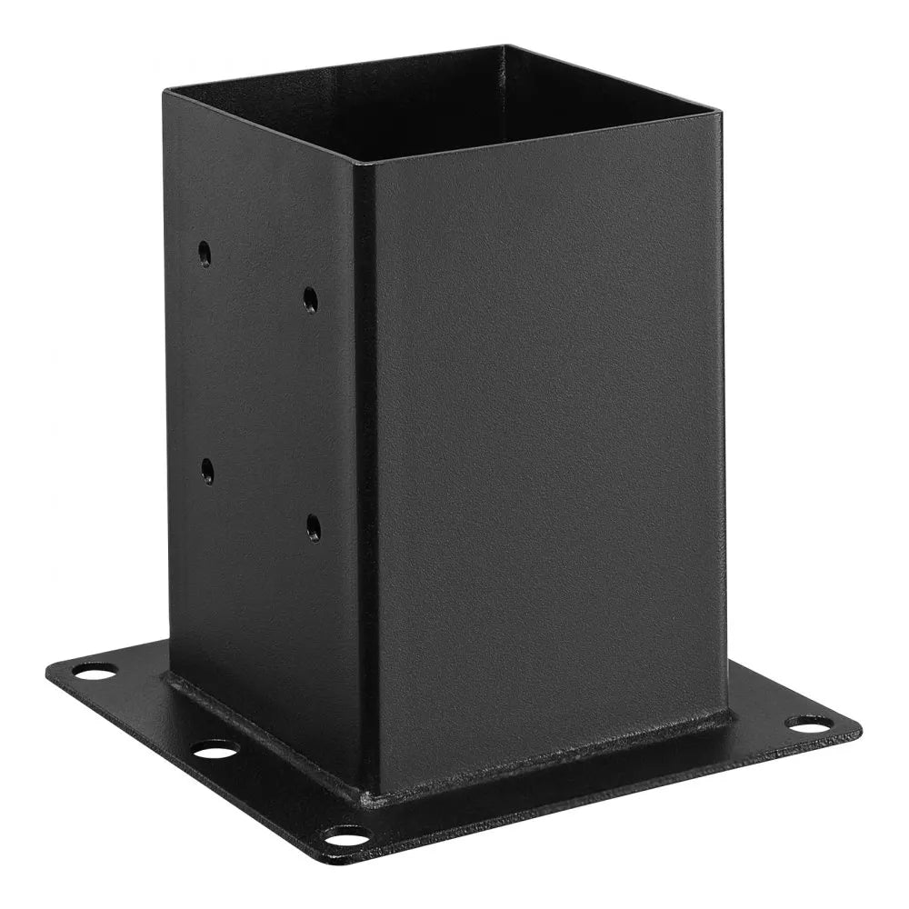 VEVOR 6x6 Post Base 4 Pcs, Inner Size 5.6x5.6 inch / 142x142 mm Post Brackets, Heavy Duty Carbon Steel Decking Posts, Wood Posts Brackets for Pavilion Deck Railing Support Deck Base Plate, Black