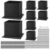 VEVOR 4x4 Post Base 8 Pcs, Inner Size 3.6x3.6 inch / 92x92 mm Post Brackets, Heavy Duty Carbon Steel Decking Posts, Wood Posts Brackets for Pavilion Deck Railing Support Deck Base Plate, Black