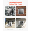 VEVOR 4 inch Wall Vent Cover, Louvered Square AC Vent Gable Cover, Premium Stainless Steel & with Noise Reducing Rubber Gasket, for House,Bathroom,Garage,Kitchen,Basement (1 Pack, Silver)