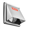 VEVOR 4 inch External Extractor Wall Vent Cover, Square AC Vent Gable Cover, Premium Stainless Steel & with Built-in a Protection Screen, for House,Bathroom,Garage,Kitchen,Basement (1 Pack, Silver)