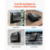 VEVOR 6 inch Hooded Wall Vent Cover, Square AC Vent Gable Cover, Premium SPCC Steel & with Built-in a Protection Screen, for Roofs,Walls,Outside Duct Exhaust Outlets (1 Pack, Black)