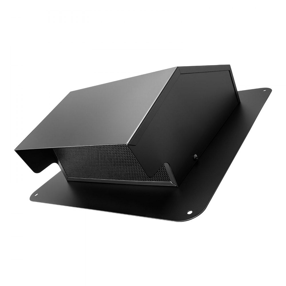 VEVOR 6 inch Hooded Wall Vent Cover, Square AC Vent Gable Cover, Premium SPCC Steel & with Built-in a Protection Screen, for Roofs,Walls,Outside Duct Exhaust Outlets (1 Pack, Black)