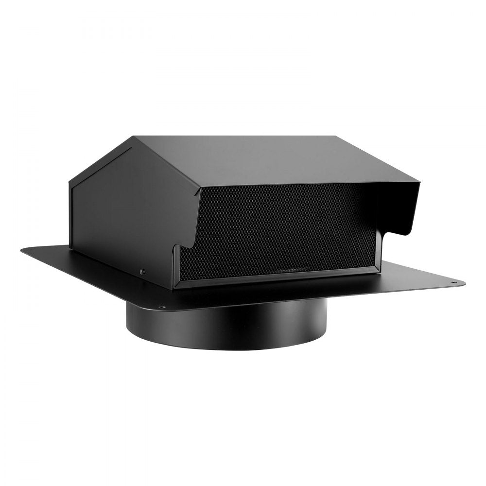 VEVOR 8 inch Hooded Wall Vent Cover, Square AC Vent Gable Cover, Premium SPCC Steel & with Built-in a Protection Screen, for Roofs,Walls,Outside Duct Exhaust Outlets (1 Pack, Black)