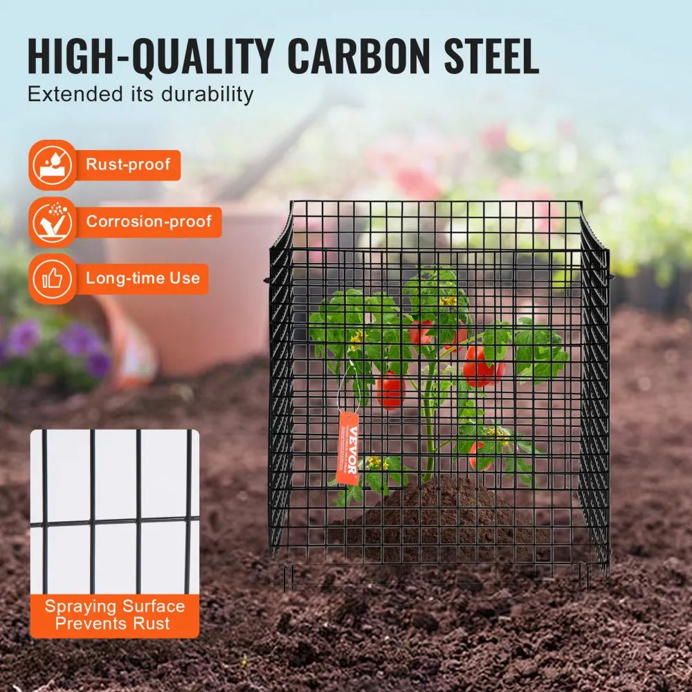 VEVOR 10 Pack Plant Protector from Animals, 12'' x 12''  Chicken Wire Plant Protector, Plant Cages for Outdoor Plants, Flowers & Vegetables, Keeps Bunny Chicken Squirrels Out, 40pcs Metal Mesh