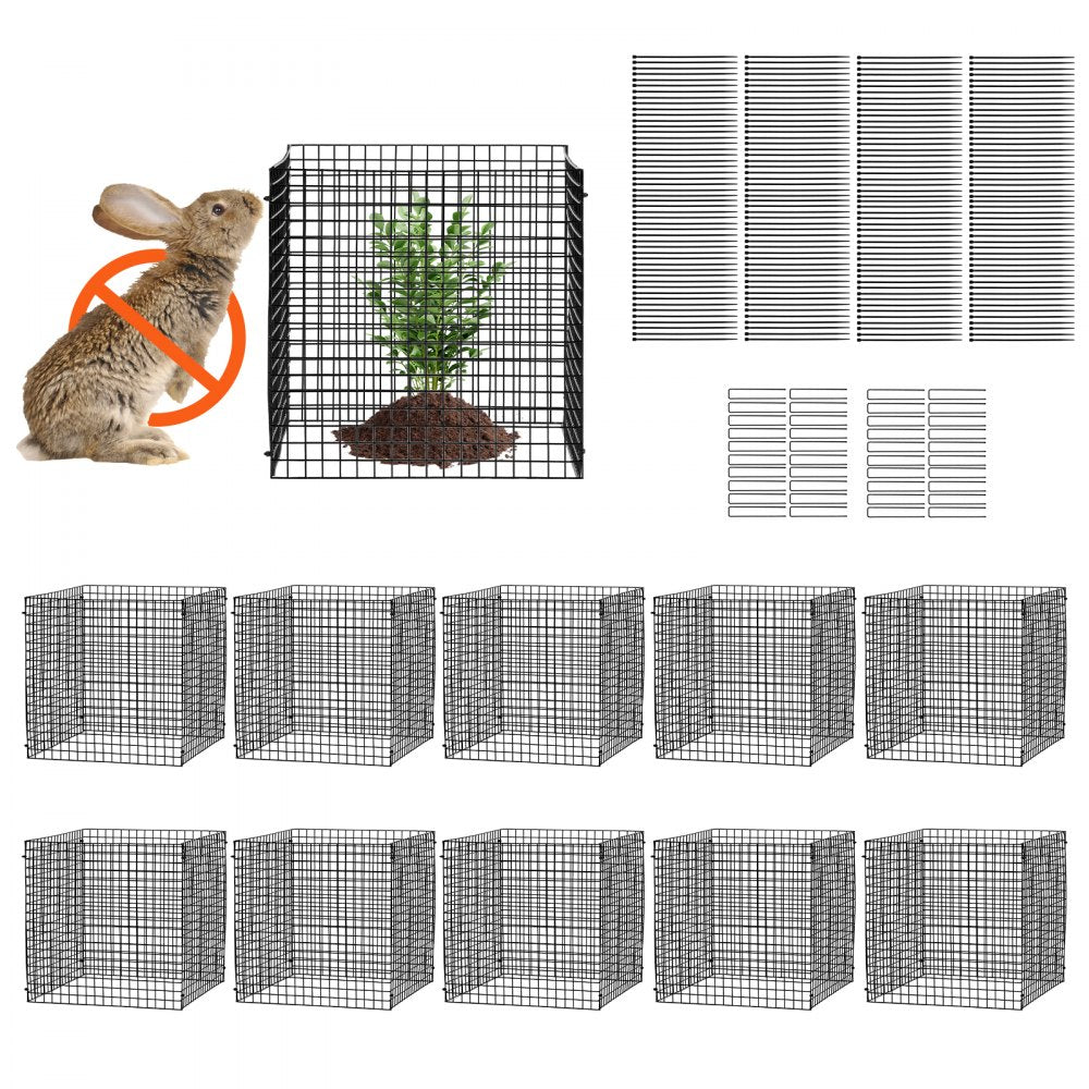VEVOR 10 Pack Plant Protector from Animals, 12'' x 12''  Chicken Wire Plant Protector, Plant Cages for Outdoor Plants, Flowers & Vegetables, Keeps Bunny Chicken Squirrels Out, 40pcs Metal Mesh