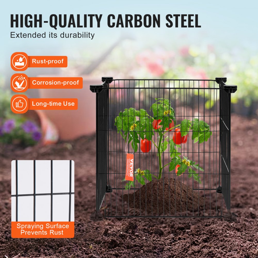 VEVOR 5 Pack Plant Protector from Animals, 15.35'' x 15.35'' Chicken Wire Plant Protector, Plant Cages for Outdoor Plants, Flowers & Vegetables, Keeps Bunny Chicken Squirrels Out, 20pcs Metal Mesh