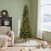 VEVOR Christmas Tree, 6ft Prelit Artificial Xmas Tree, Full Holiday Decor Trees with 240 Colorful LED Lights, 11 Lighting Modes, 635 Branch Tips & Sturdy Metal Base for Home Party Office Decoration