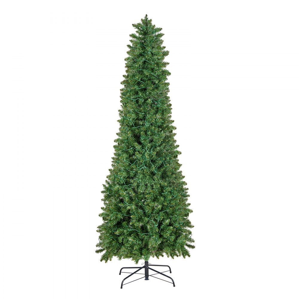 VEVOR Christmas Tree, 6ft Prelit Artificial Xmas Tree, Full Holiday Decor Trees with 240 Colorful LED Lights, 11 Lighting Modes, 635 Branch Tips & Sturdy Metal Base for Home Party Office Decoration
