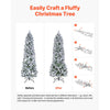 VEVOR Christmas Tree, 6ft Prelit Flocked Artificial Tree, Full Holiday Xmas Deco Trees with 240 Colorful LED Lights, 11 Lighting Modes & 635 Branch Tips for Home Party Office Decoration