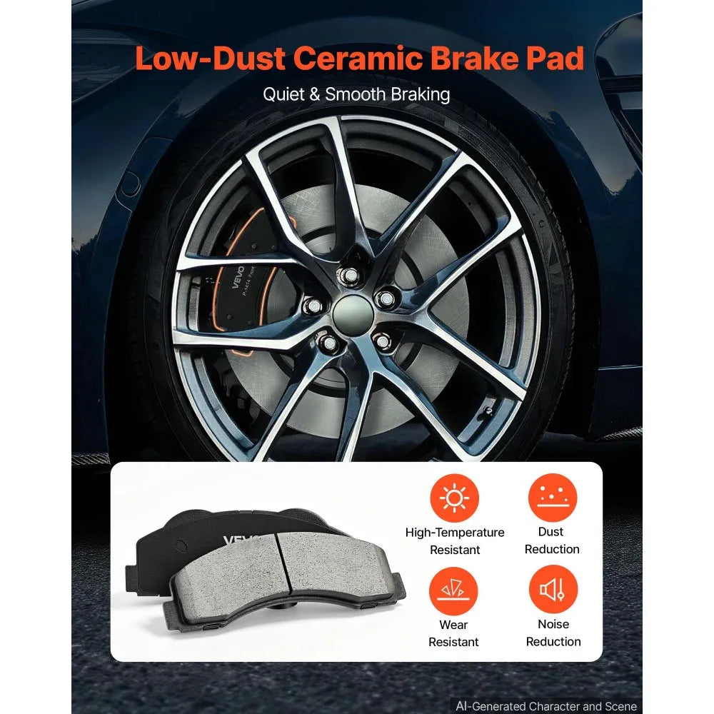 VEVOR Front Brake Kit Ceramic Brake Pads & Hollow Brake Rotors Replacement, Compatible with 015-2020 Ford F-150, 2010-2014 Ford F-150 (6 Lug Models), 2010-2021 Ford Expedition & Lincoln Navigator