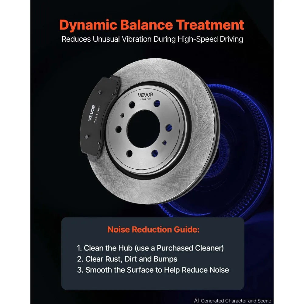 VEVOR Front Brake Kit Ceramic Brake Pads & Hollow Brake Rotors Replacement, Compatible with 015-2020 Ford F-150, 2010-2014 Ford F-150 (6 Lug Models), 2010-2021 Ford Expedition & Lincoln Navigator