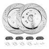 VEVOR Front and Rear Brake Kit Compatible with 2007-2013 Acura MDX, 2010-2013 Acura ZDX, 2009-2014 Honda Pilot, Drilled and Slotted Brake Rotors Ceramic Brake Pads Replacement Kit, 13 in (Front)