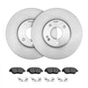 VEVOR Front & Rear Brake Kit Compatible with 2011-2014 Hyundai Sonata, 2015 Hyundai Sonata (Hybrid, Hybrid Limited; Non-Turbo; Models w/Manual Parking Brake), Hollow Brake Rotors & Solid Rear Rotors
