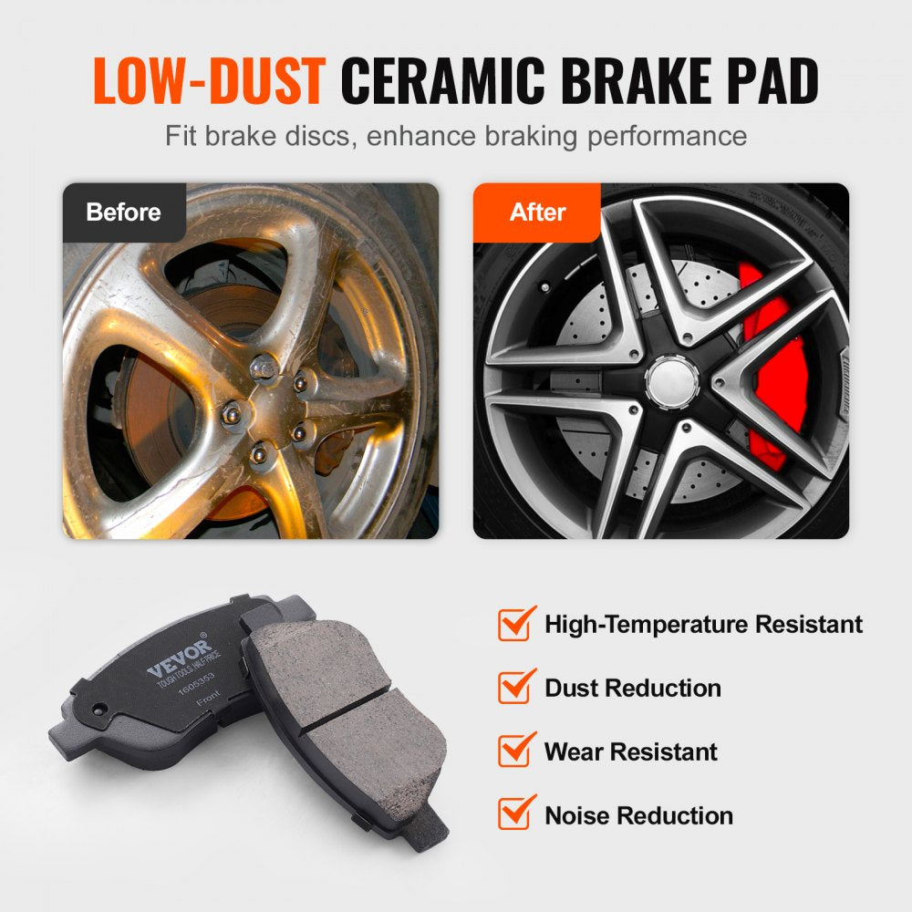 VEVOR Front Brake Kit for Vauxhall Adam(M13), Corsa D (S07), Corsa D Box/Hatchback (S07), Brake Rotors Ceramic Brake Pads Replacement Kit, 257mm Front Rotors