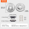 VEVOR Front Brake Kit for Vauxhall Adam(M13), Corsa D (S07), Corsa D Box/Hatchback (S07), Brake Rotors Ceramic Brake Pads Replacement Kit, 257mm Front Rotors