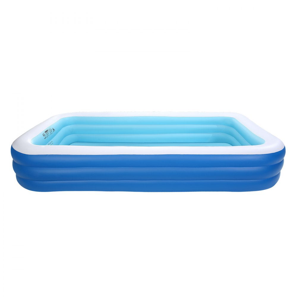 VEVOR Inflatable Pool, 118 x 67 x 20 inch Large Inflatable Swimming Pool, Family Large Swimming Pools with Repair Patches, Blow Up Pools for Kids, Adults, Family, Indoor Outdoor, Summer Water Party