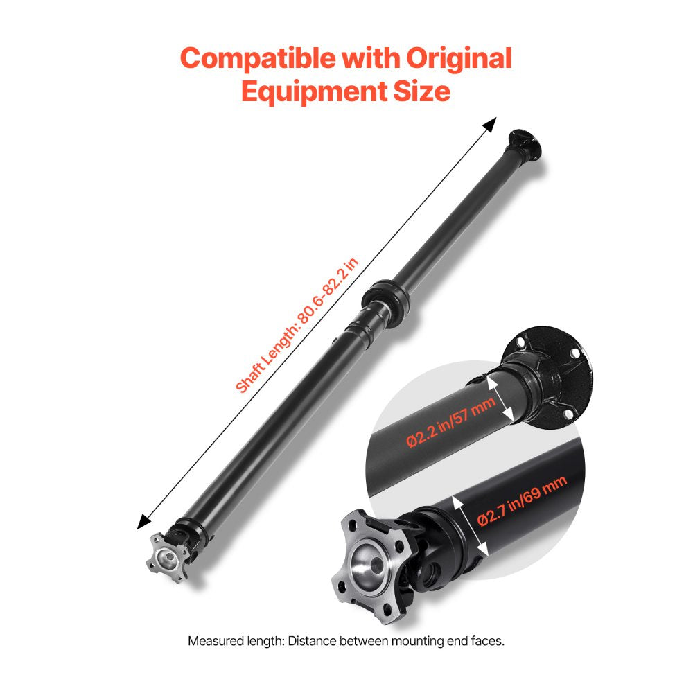 VEVOR Rear Drive Shaft, 80.6"-82.2" Prop Shaft Driveshaft Assembly Compatible with 2008-2016 Nissan Rogue S SL SV 2.5L, Replace #37000JM10A 946-236 946236 37000JM100 37000JM13A 37000JM14A