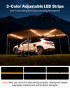VEVOR 270 Degree Awning with Bulit-in LED Lights, 133 sq.ft Driver Side Vehicle Awning, Waterproof UV50+ Car Side Awnings, All-Weather Free-Standing Overland Awnings Car Shelter for SUV Truck Camping