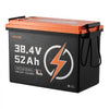 VEVOR 36V (38.4V) 52AH Lithium Golf Cart Battery, with 18A Charger, Lifepo4 Battery Kit, Built-in 100A BMS, 4000 Cycles, 2C Discharge Rate, Bluetooth & Mobile APP, for Golf Carts, Trolling Motors