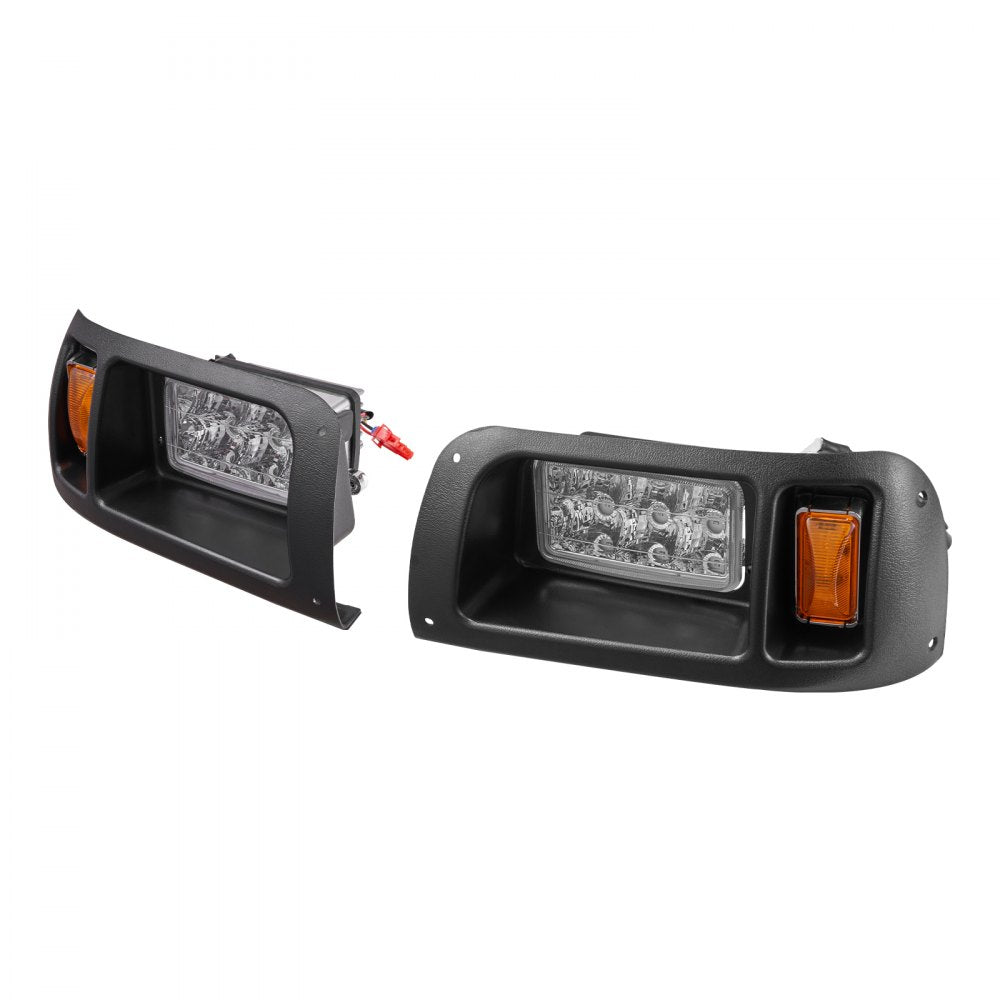 VEVOR Golf Cart Light Kit, 12 Volt, Street Legal LED Headlight and Taillight Kit with Wiring Harness, Turn Signals, Hazard Light, Switch Horn, Brake Pad, Zip Ties, ABS Housing, for Club Car DS 1993-Up