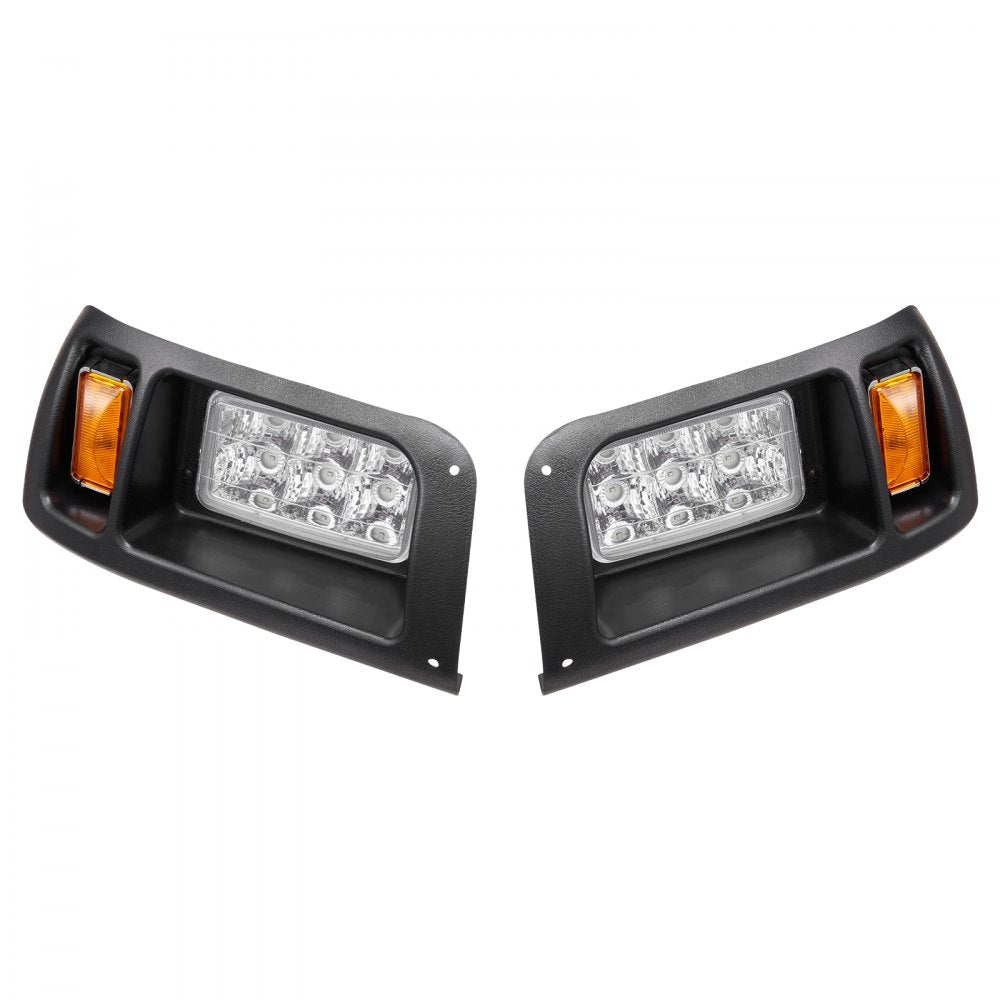 VEVOR Golf Cart Light Kit, 12 Volt, Street Legal LED Headlight and Taillight Kit with Wiring Harness, Turn Signals, Hazard Light, Switch Horn, Brake Pad, Zip Ties, ABS Housing, for Club Car DS 1993-Up