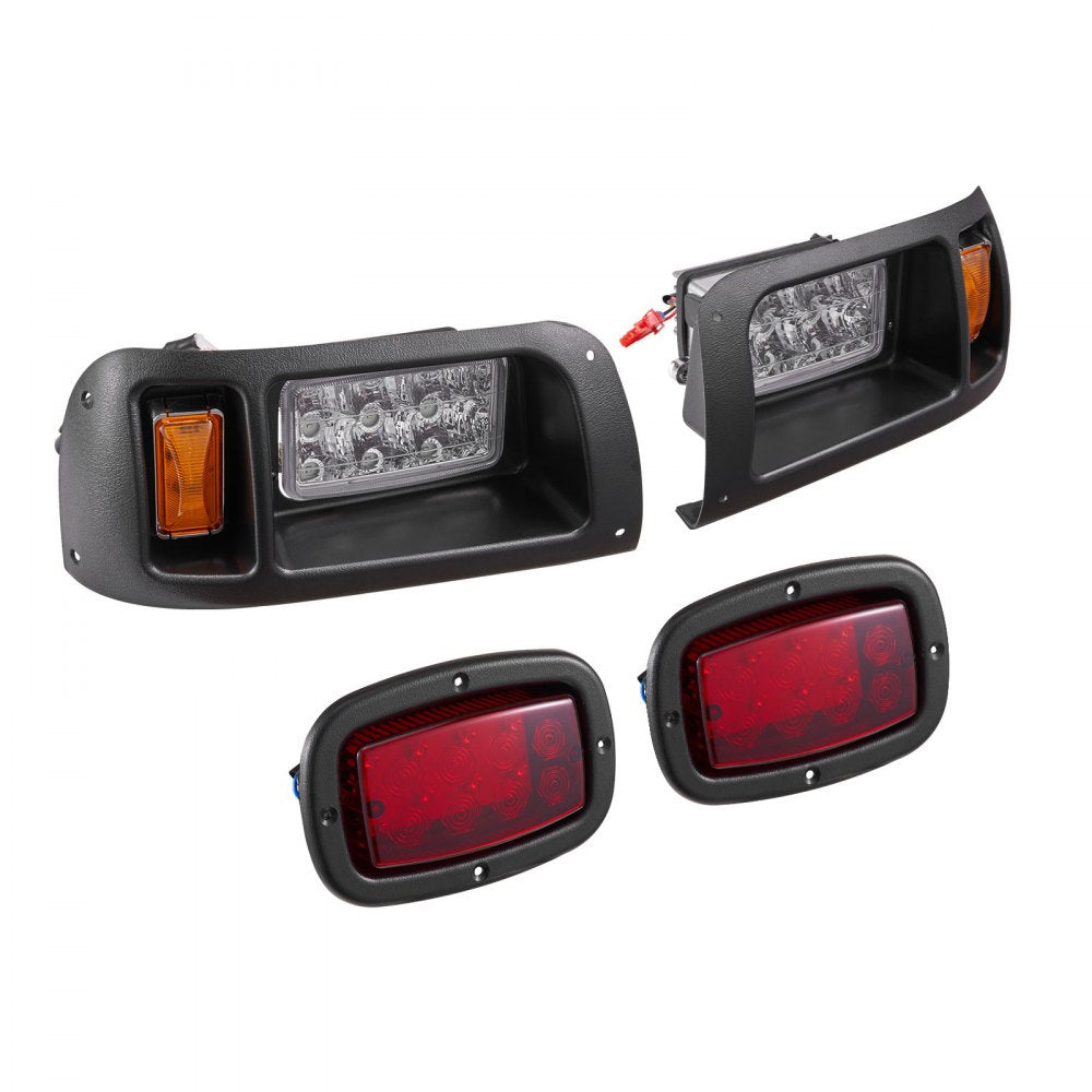 VEVOR Golf Cart Light Kit, 12 Volt, LED Headlight and Tail Light Kit with Wiring Harness, Switch, Zip Ties, ABS Housing, High-Brightness, Waterproof and Dustproof, Fit for EZGO TXT 1996-2013 Models