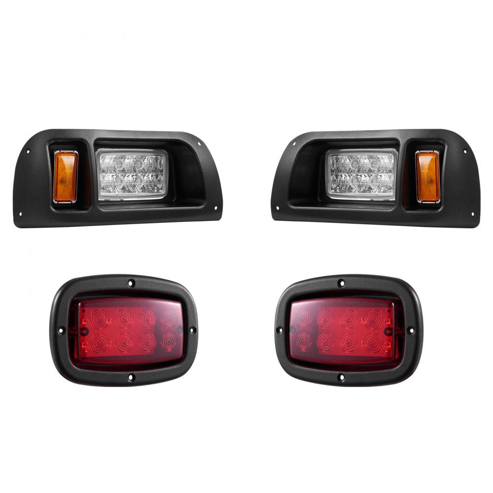 VEVOR Golf Cart Light Kit, 12 Volt, LED Headlight and Tail Light Kit with Wiring Harness, Switch, Zip Ties, ABS Housing, High-Brightness, Waterproof and Dustproof, Fit for EZGO TXT 1996-2013 Models