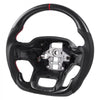 VEVOR Steering Wheel for 2021-2024 Ford F150, Carbon Fiber Steering Wheel D-Shaped Flat-Bottom with Heating Function, Leather Grip with Non-Slip Texture, Accessories Replacement for Ford F150, Black