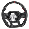 VEVOR Steering Wheel for 2021-2024 Ford F150, Carbon Fiber Steering Wheel D-Shaped Flat-Bottom with Heating Function, Leather Grip with Non-Slip Texture, Accessories Replacement for Ford F150, Black