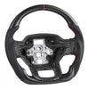 VEVOR Steering Wheel for 2021-2024 Ford F150, Carbon Fiber Steering Wheel D-Shaped Flat-Bottom, Leather Grip with Non-Slip Texture & Precise Stitching, Accessories Replacement for Ford F150, Black