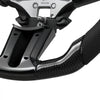 VEVOR Steering Wheel for 2010-2014 Ford Mustang, Carbon Fiber Steering Wheel D-Shaped Flat-Bottom, Leather Grip with Non-Slip Texture & Precise Stitching, Accessories Replacement for Mustang, Black