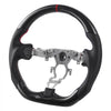 VEVOR Steering Wheel for 2008-2020 Nissan 370Z, Carbon Fiber Steering Wheel D-Shaped Flat-Bottom, Leather Grip with Non-Slip Texture & Precise Stitching, Accessories Replacement for Nissan 370Z, Black