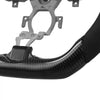 VEVOR Steering Wheel for 2008-2020 Nissan 370Z, Carbon Fiber Steering Wheel D-Shaped Flat-Bottom, Leather Grip with Non-Slip Texture & Precise Stitching, Accessories Replacement for Nissan 370Z, Black