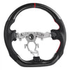 VEVOR Steering Wheel for 2008-2020 Nissan 370Z, Carbon Fiber Steering Wheel D-Shaped Flat-Bottom, Leather Grip with Non-Slip Texture & Precise Stitching, Accessories Replacement for Nissan 370Z, Black