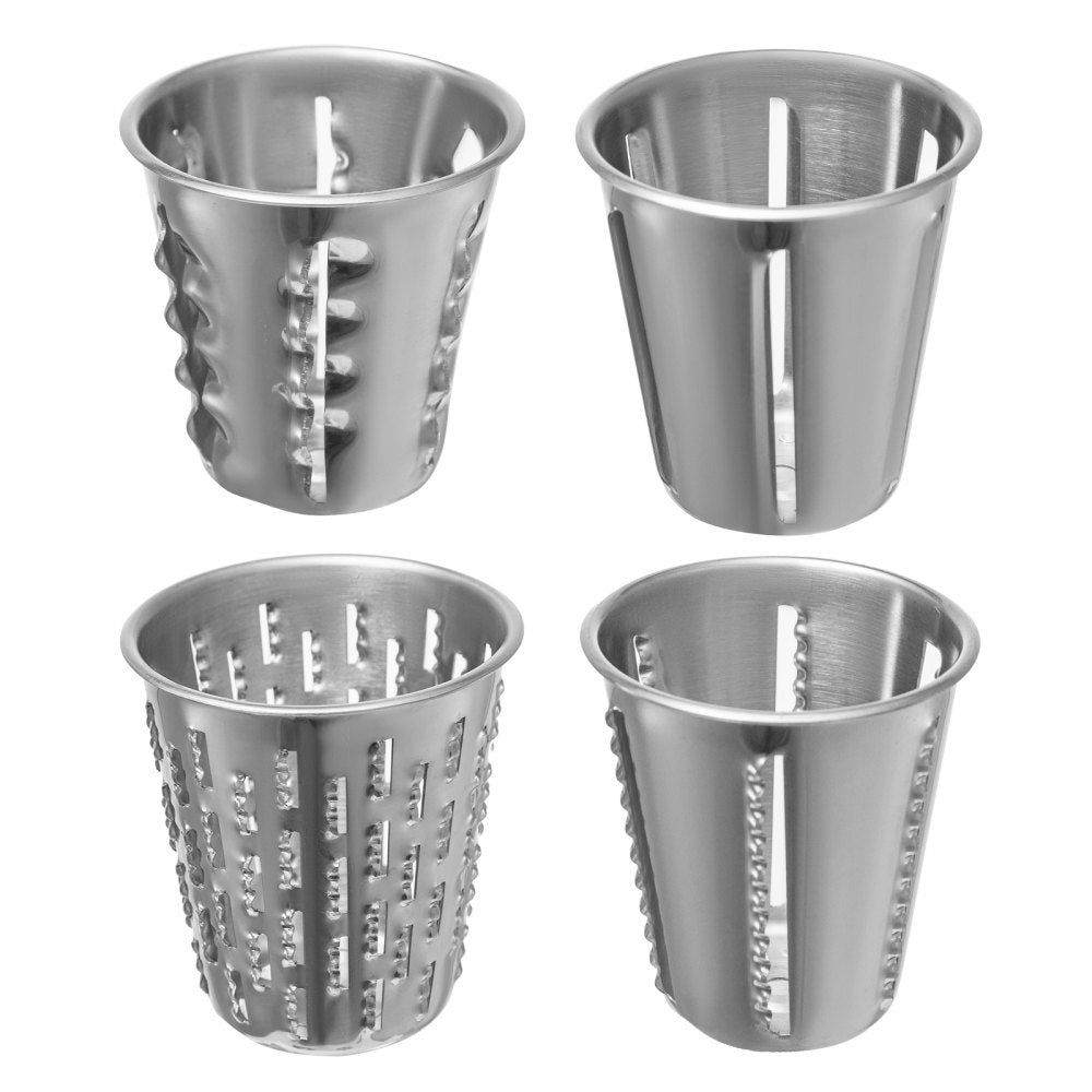 VEVOR Rotary Cheese Grater, Zinc Alloy Rotary Vegetable Mandoline, Manual Cheese Mandoline with 5 Stainless Steel Cutting Cones, Manual Vegetable Grater with 2.5L Bowl, Rotary Shredder with Suction Ba