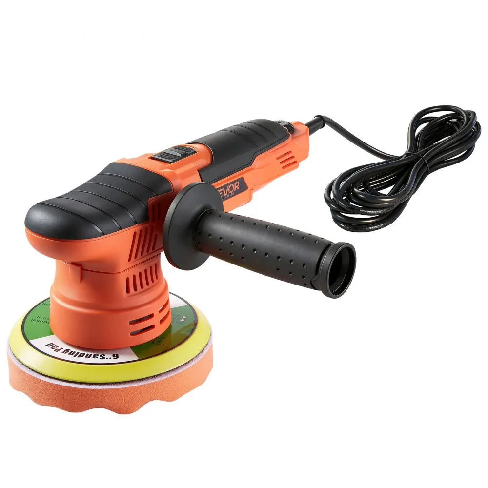 VEVOR Car Buffer Polisher, 6-Inch Dual Action Polisher Buffer Waxer, 650W 6 Variable Speeds 2000-6800RPM Random Orbital Polisher Kit for Cars Detailing, Waxing, Polishing