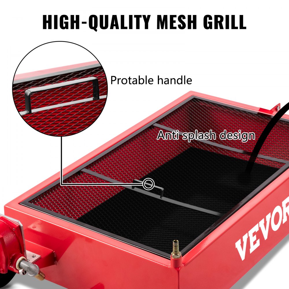 VEVOR Oil Drain Pan 20 Gallon Oil Drain Tank, 76L Low Profile Oil Drain Pan, Large Capacity Oil Change Pan, Foldable Hand, with Pump, Hose, Swivel Casters Wheels for Car, SUV, Trucks Oil Draining