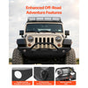 VEVOR Front Bumper Compatible with 2007-2018 Wrangler JK/JKU - with Winch Plate, D-Ring Mounts & Fog Light Housing, Heavy-Duty Steel Front Bumper with E-Coating